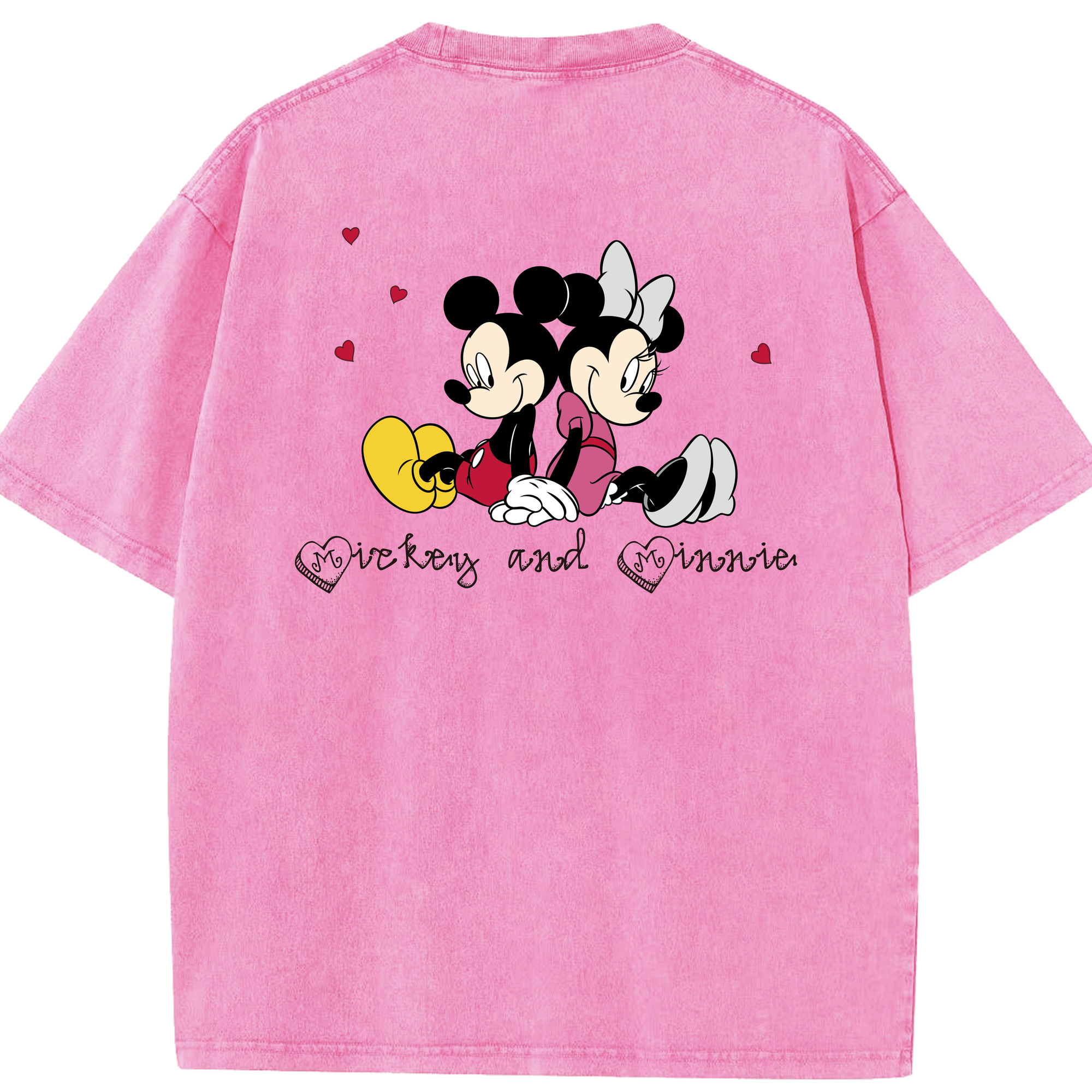（画像用） ミッキーマウス Mickey Mouse 綿100% ヴィンテージ風 半袖Tシャツ（背面プリント）
